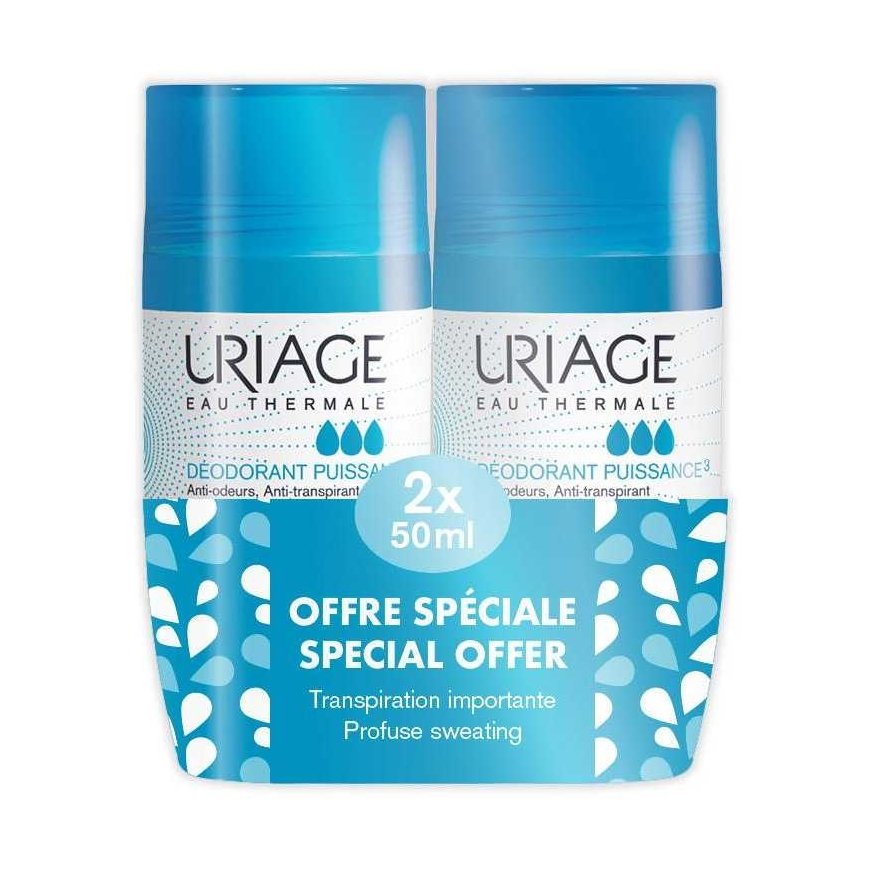 Uriage TRIACTIVE roll-on deodorant pack 2 x 50 gr