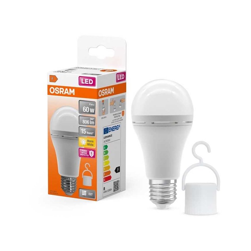 Osram LED -lamppu, A60, 2700 °K, E27, 8 W, 806 lm