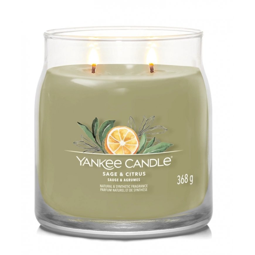 Yankee Candle Sage & Citrus vaska svece Cilindrs Citrons, Laims, Salvija Zaļš 1 pcs – 2
