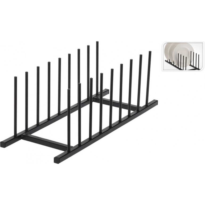 Mondex Puodo dangčio ir lėkščių laikiklis metalinis juodas 34,5x12,5x12 cm – 2
