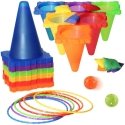 WOOPIE 3-in-1 game set Throwing target cones bows bags 30 pcs. WOOPIE 3-in-1 game set Throwing target cones bows bags 30 pcs.