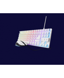 „Trust“ bezvadu „GXT 798W 2-in-1“ mehāniskā tastatūra, USB saskarne, ABS materiāls, optiskā pele, maksimālā izšķirtspēja 6400 DP