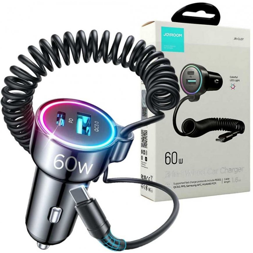 JOYROOM 3in1 automobilinis lādētājs Joyroom JR-CL07