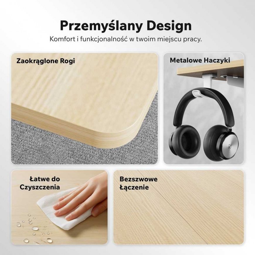 Desk SENSE7 NOJO LIGHT Light Brown-White 120 cm x 60 cm – 5