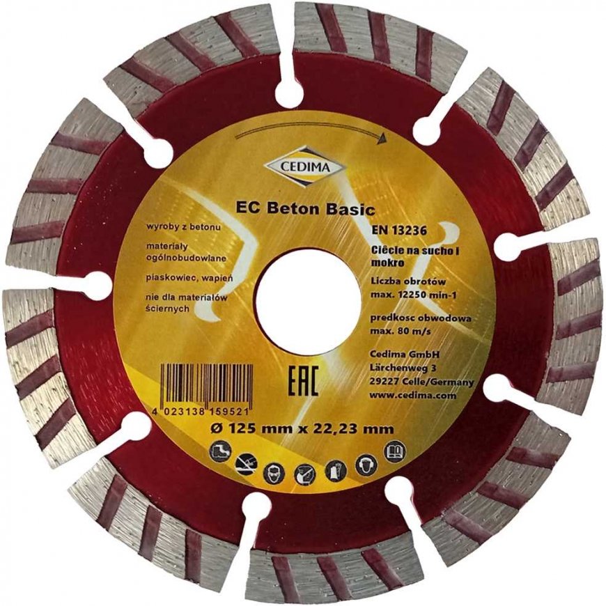 Deimantiskais griešanas disks Cedima Beton Basic 125 mm – 2