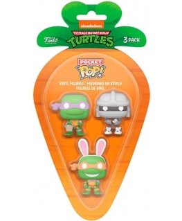 Funko Burkāņu Pocket POP blisteris 3 figūras Ninja Turtles Donatello Shredder Michelangelo Lieldienas