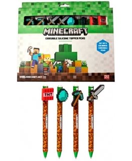Puckator Minecraft 8 krāsainu dzēšamo pildspalvu komplekts