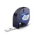 DYMO LetraTag PlastikLint 12mm x 4m / must valgel (S0721560 / S0721660) – 10 tk.