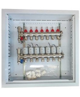 Hismart Grindinio lämmityskeräin 7 piiriä termisillä moottoreilla NC AC230V ja virtausmittareilla