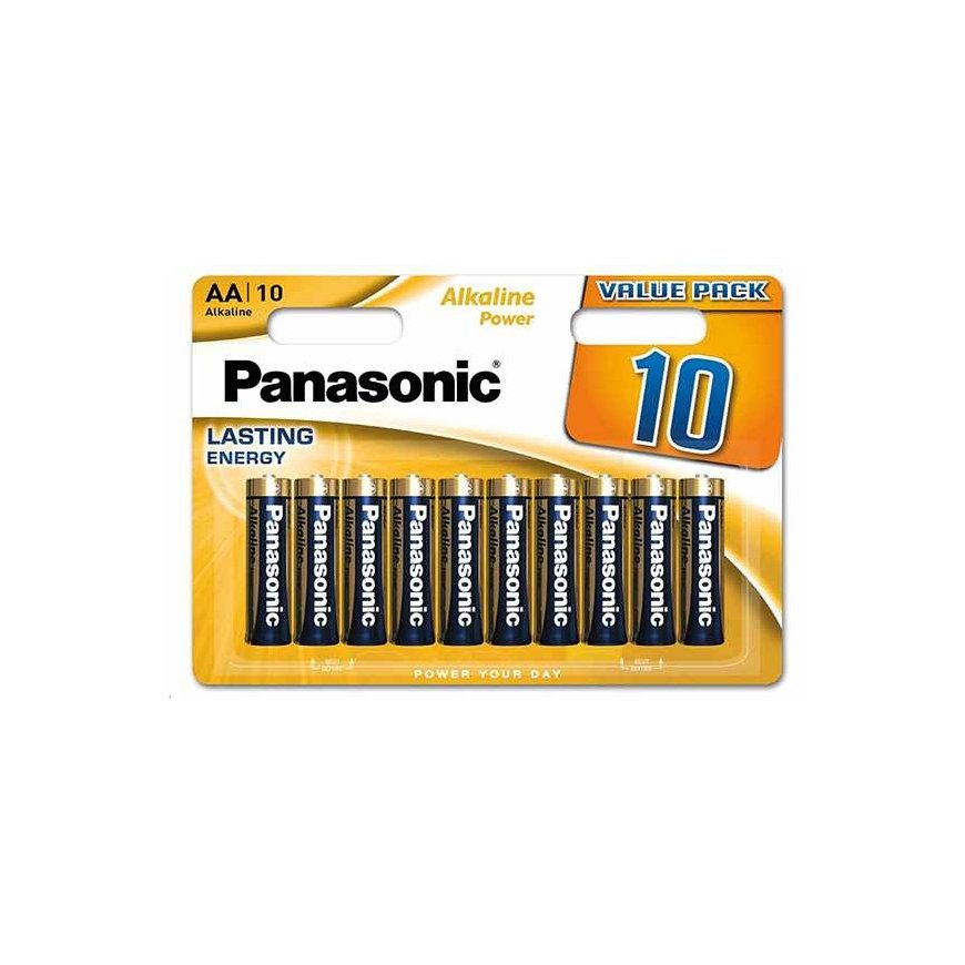 Одноразовые щелочные батарейки, пальчиковые, AA, 1,5 В, "Panasonic", блистерная упаковка, упаковка по 10 шт., щелочная батарея