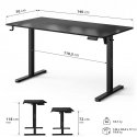 Työpöytä SENSE7 NOJO LIGHT Musta 140 cm x 70 cm