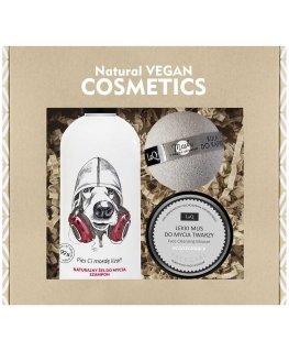 LaQ Dog Set "Get Your Head Together": shampoo and washing gel 300 ml + natural face wash foam 40 g + men's bath bomb 120 g