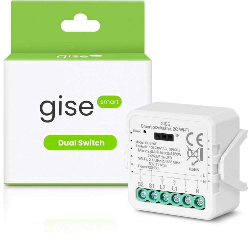 GISE smart dual "WiFi" relay module | Tuya | GDS-WF