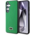Чехол Lacoste Iconic Petit Pique с тканым логотипом MagSafe предназначен для Samsung Galaxy S25 зеленого цвета