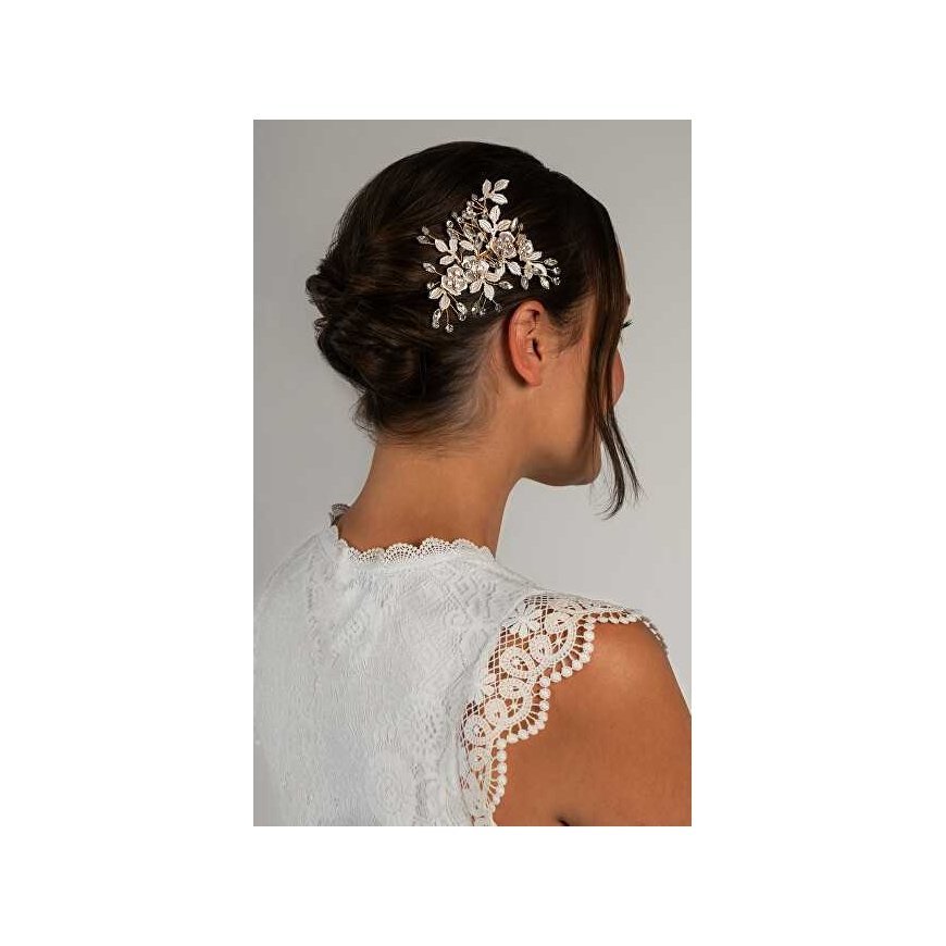 Elegant golden combs with crystals – 2