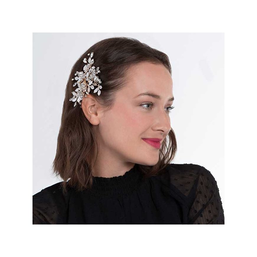Elegantne kuldne kamm kristallidega – 3
