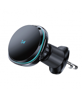 Wozinsky WCT5-Q6S2Y Car Holder with Qi MagSafe 15W Inductive Charger for Ventilation Grills with Fan - Black
