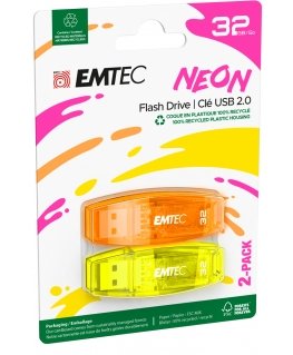 Emtec C410 Neon USB-välkmälu 32 GB USB tüüp A 2.0 Oranž, Kollane