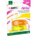 Emtec C410 Neon USB zibatmiņa 32 GB USB Type-A 2.0 Oranžs, Dzeltens Emtec C410 Neon USB zibatmiņa 32 GB USB Type-A 2.0 Oranžs, Dzeltens
