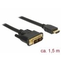 DeLOCK 85583 videokaabliadapter 1,5 m DVI-D HDMI tüüp A (Standard) Must DeLOCK 85583 videokaabliadapter 1,5 m DVI-D HDMI tüüp A (Standard) Must