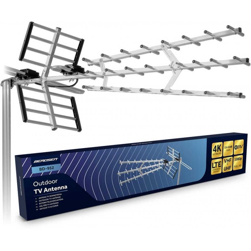 Kryptne väliantenn televiisori jaoks ultra HD 4K Berdsen BD-952