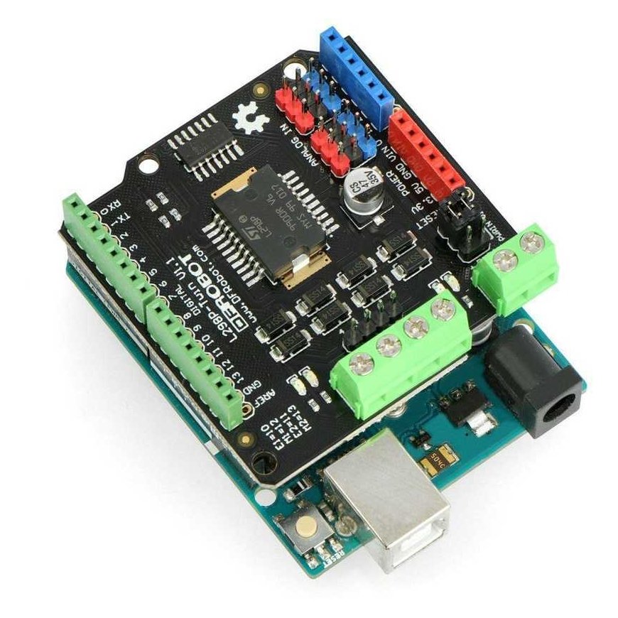Gravity, 2x2A motor extension, two-channel motor controller 35V/2A, Arduino front part, DFRobot DRI0017 – 2