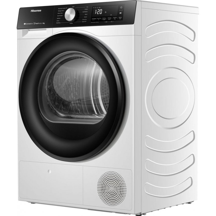 Hisense DH3S802BW3 būgninis džiovintuvas Pastatomi Pakraunama per priekį 8 kg Balta – 3