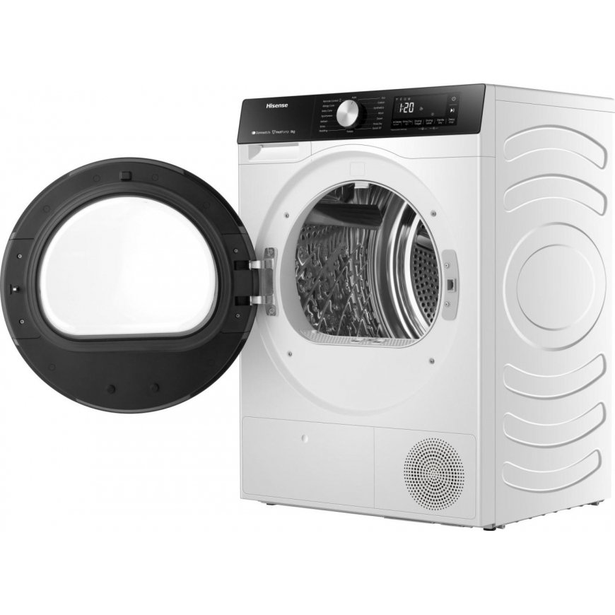 Hisense DH3S802BW3 būgninis džiovintuvas Pastatomi Pakraunama per priekį 8 kg Balta – 4
