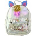 Lightweight children's backpack with a unicorn horn and moving confetti, pearlescent, 25 cm, 4.5 l