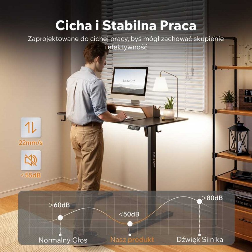 SENSE7 NOJO LIGHT Desk Black 120 cm x 60 cm