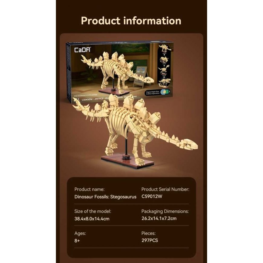 CaDA dinosaur fossil dinosaur skeleton set: stegosaurus, 297 pieces – 4