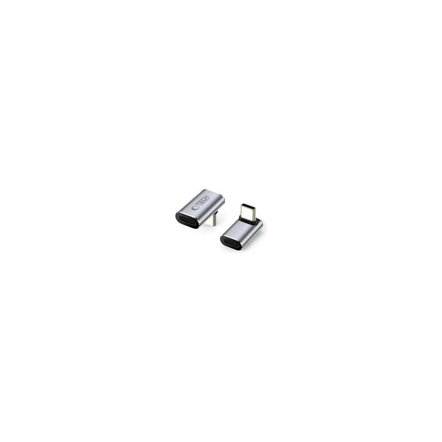 Tech-Protect Ultraboost AA02 USB-C Kulmaadapteri - Harmaa