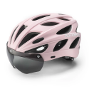 Rockbros velosipēda ķivere ar vizieri, noņemami UV brilles, noņemams vizieris, unisex - Rozā Rockbros velosipēda ķivere ar vizieri, noņemami UV brilles, noņemams vizieris, unisex - Rozā