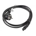 Lanberg CA-C5CA-11CC-0018-BK кабель питания Черный 1,8 m CEE7/7 Разъем C5