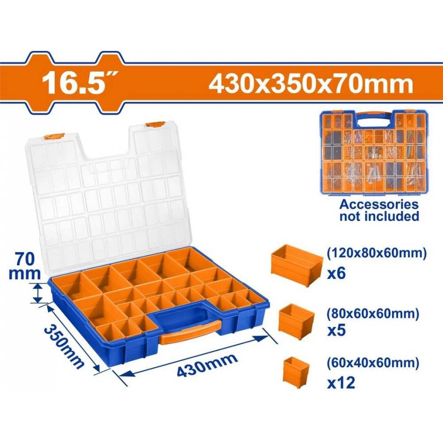 Wadfow plastmasas organizators 430x350x70mm 16.5&quot