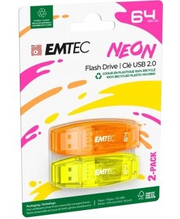 Emtec USB2.0 C410 64GB Neon 2 pcs
