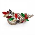 Beautiful brooch with colored crystals "Twig Silver"