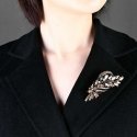 Beautiful brooch with colored crystals "Twig Silver"