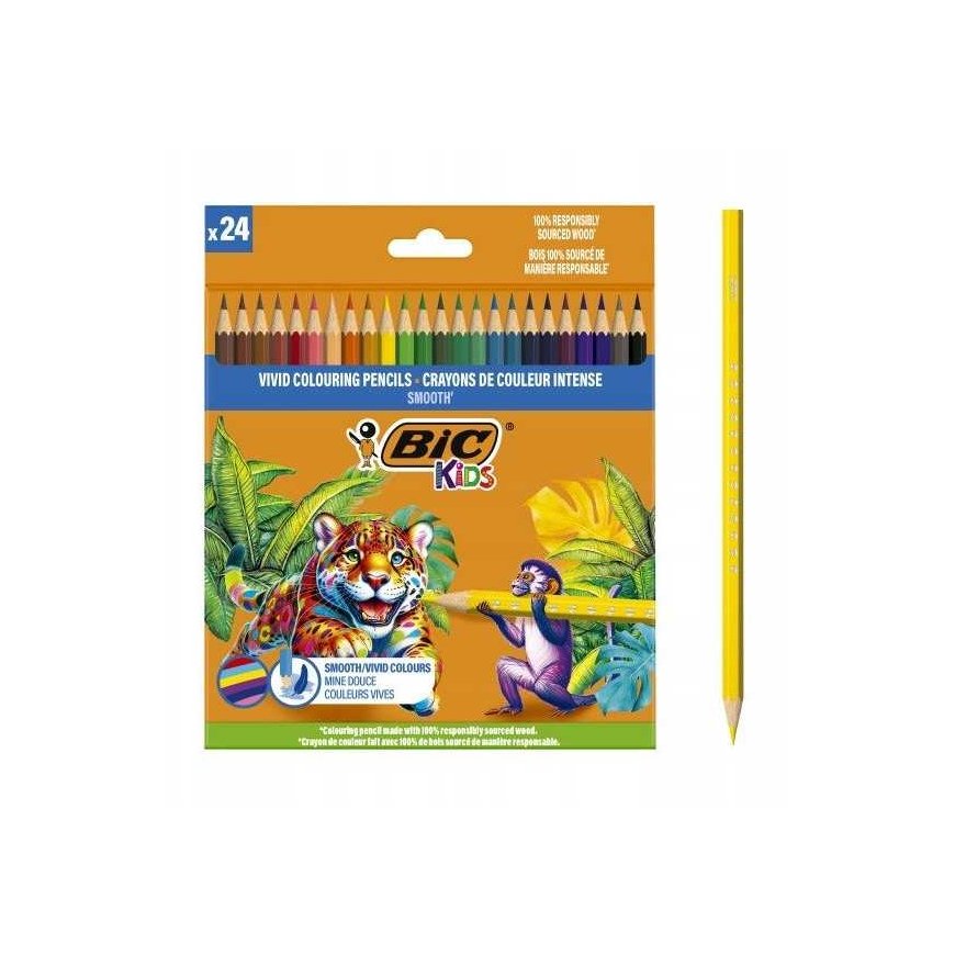 BIC Colored Pencils Kids Smooth 24 Color Set – 2