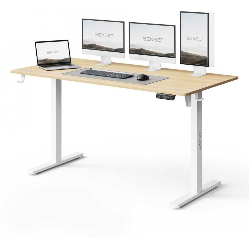 Biurko SENSE7 NOJO LIGHT Gaiši brūns-balts 140 cm x 70 cm