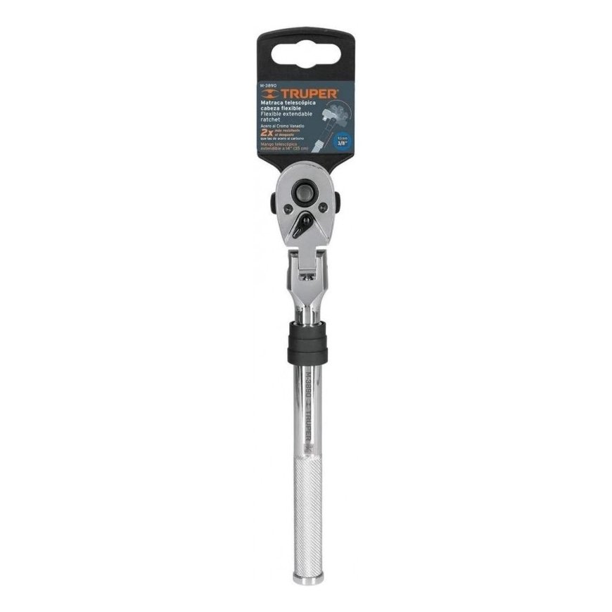3/8" Socket with telescopic handle and swivel head 250-350mm Truper®