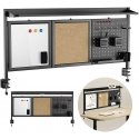Ergo Office desk divider/organizer, max load 10 kg, white and cork board, width 1250 mm, black, ER-300 B Ergo Office desk divider/organizer, max load 10 kg, white and cork board, width 1250 mm, black, ER-300 B