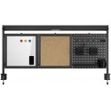 Ergo Office desk divider/organizer, max load 10 kg, white and cork board, width 1250 mm, black, ER-300 B Ergo Office desk divider/organizer, max load 10 kg, white and cork board, width 1250 mm, black, ER-300 B