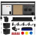 Ergo Office desk divider/organizer, max load 10 kg, white and cork board, width 1250 mm, black, ER-300 B Ergo Office desk divider/organizer, max load 10 kg, white and cork board, width 1250 mm, black, ER-300 B