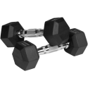 Guma dengtävät ketaus hantelit HEX 2x2,5kg REBEL ACTIVE