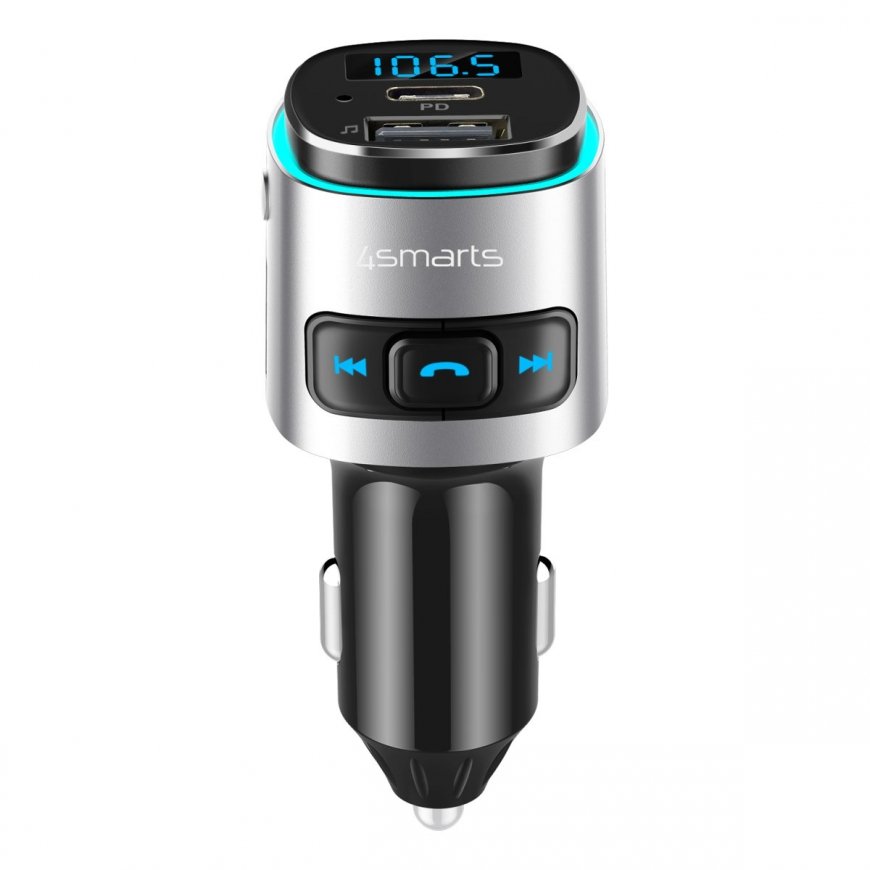 4smarts 456201 FM transmitter Cigar lighter Black, Silver – 2