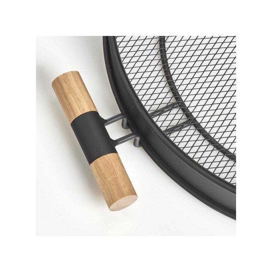 Metal tray with handles, mesh structure, Ø 48 cm, black, ZELLER – 3
