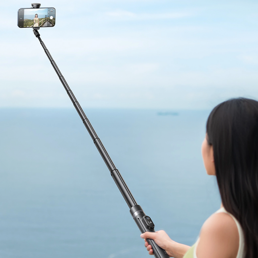 Selfie stick Wozinsky WRZP1 with automatically extendable legs, tripod function, 1.7m - black – 5