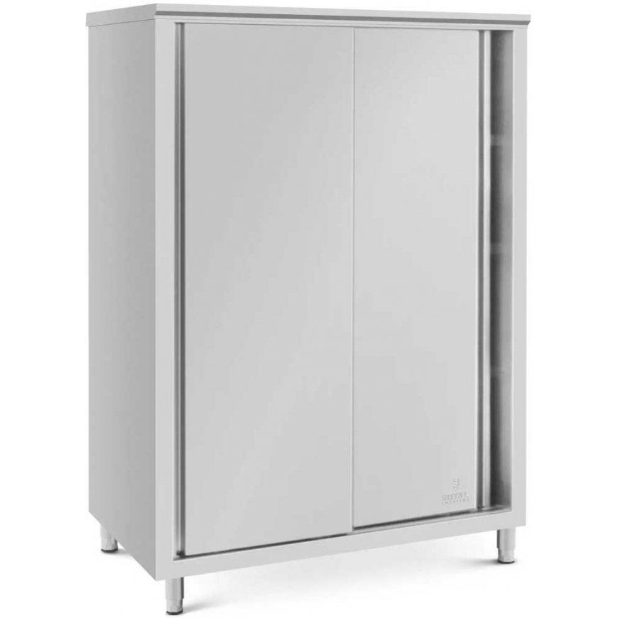 Royal Catering Push Gastronomic Cart with Sliding Doors STEEL 120 x 70 x 180 cm
