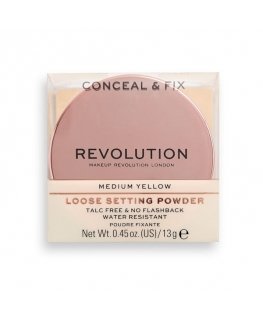 Makeup Revolution, Conceal & Fix, Vegāns, Brīvi plūstošs fiksējošs pūderis, M